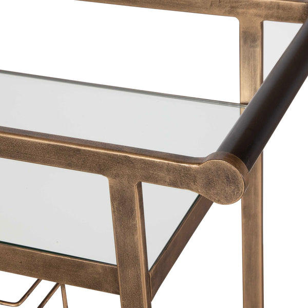 Uttermost Carrinho Antique Brass Bar Cart