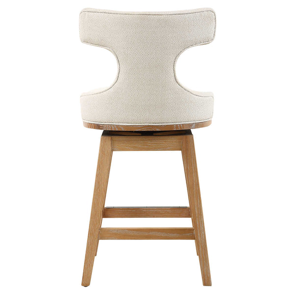 Uttermost Klismos Off-White Fabric Counter Stool