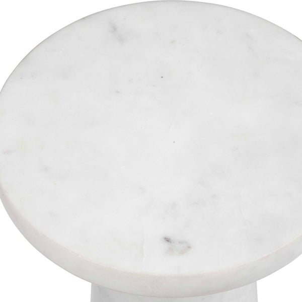 Uttermost Lirra White Marble Drink Table