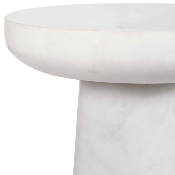 Uttermost Lirra White Marble Drink Table