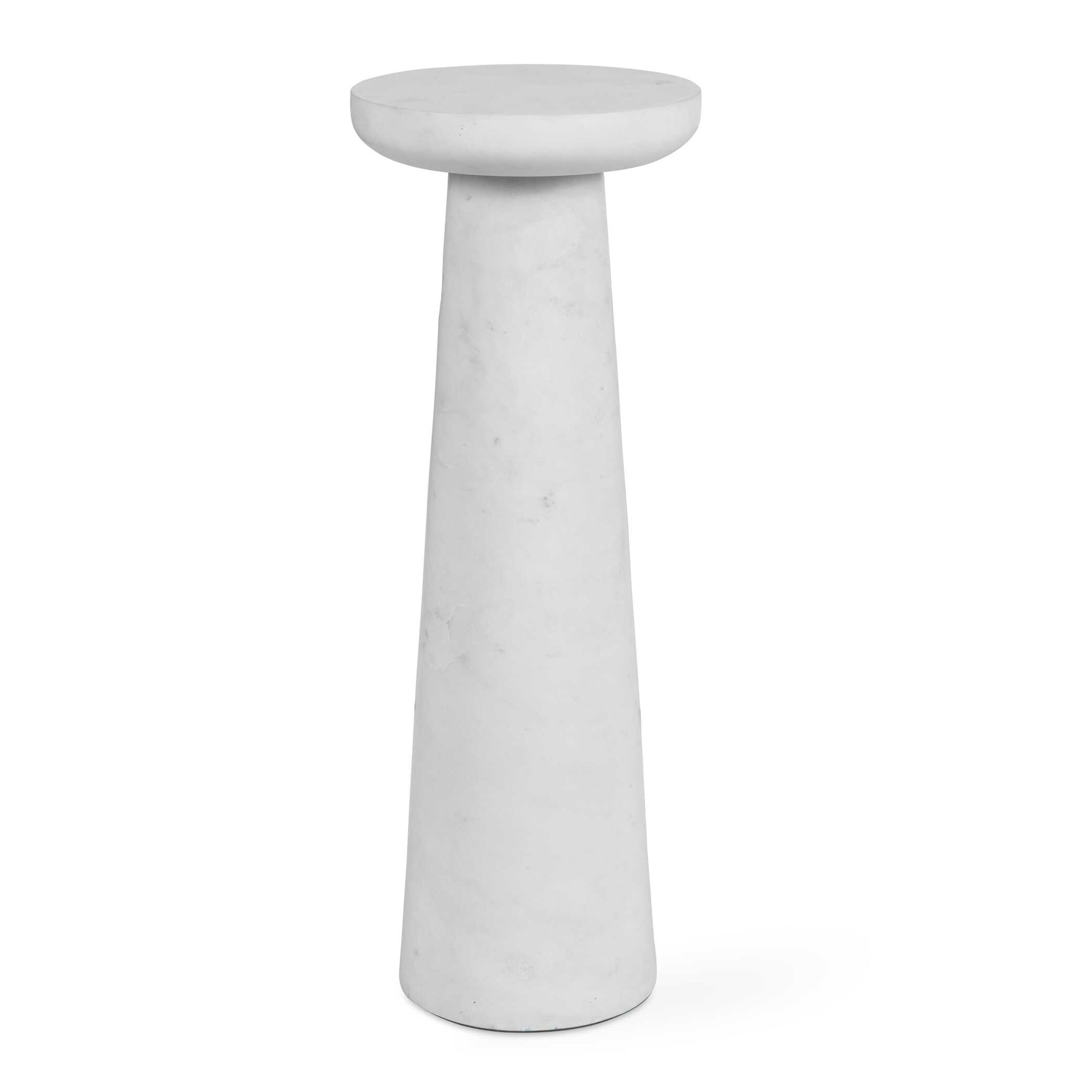 Uttermost Lirra White Marble Drink Table
