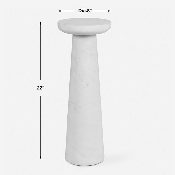 Uttermost Lirra White Marble Drink Table