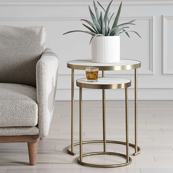 Uttermost Aragon White Nesting Tables Set/2