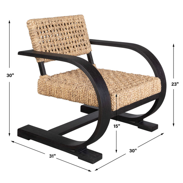 Uttermost Rehema Black Accent Chair