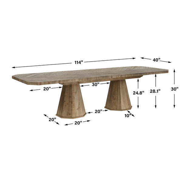 Uttermost Caledon Reclaimed Oak Dining Table