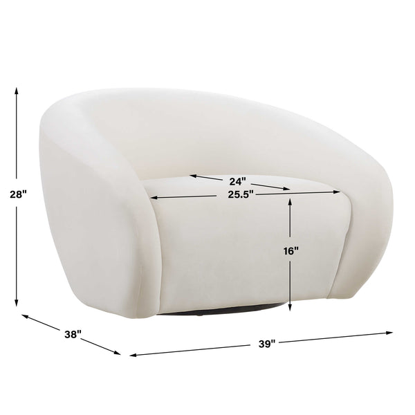 Uttermost DeSoto Cream Swivel Chair