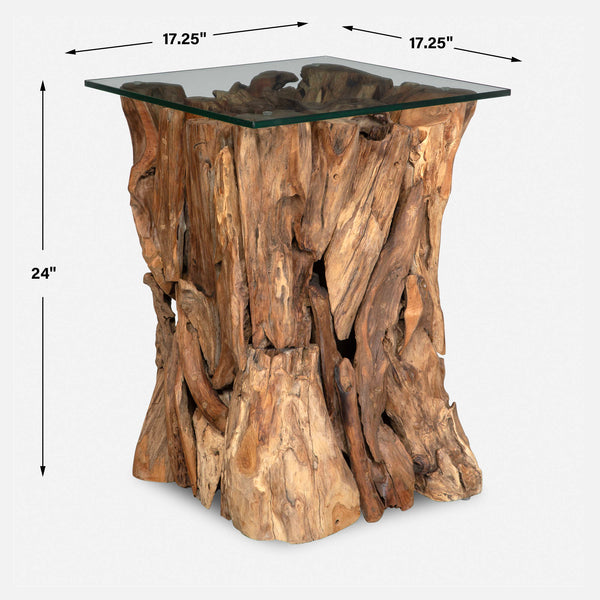 Uttermost Rozel Teak Wood End Table