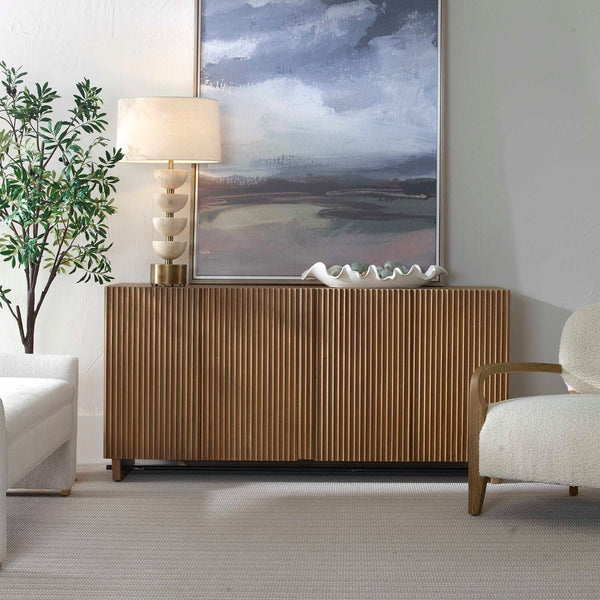 Uttermost Kellem Natural Wood 4 Door Cabinet