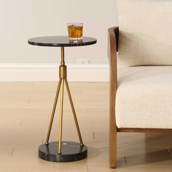 Uttermost Rosston Black Marble Accent Table