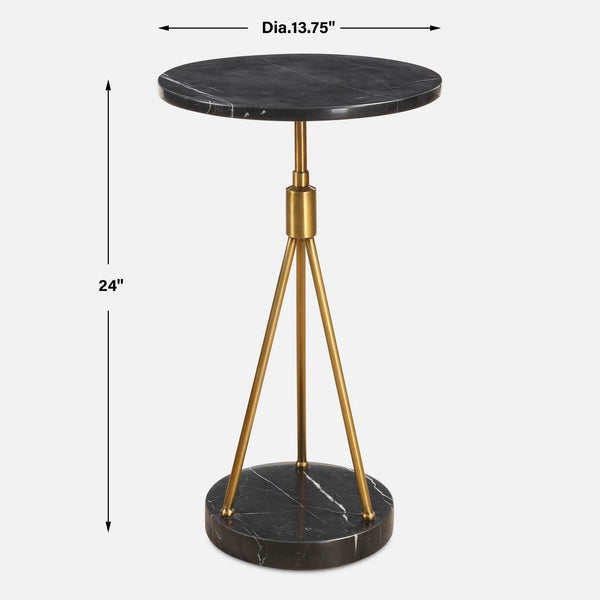 Uttermost Rosston Black Marble Accent Table