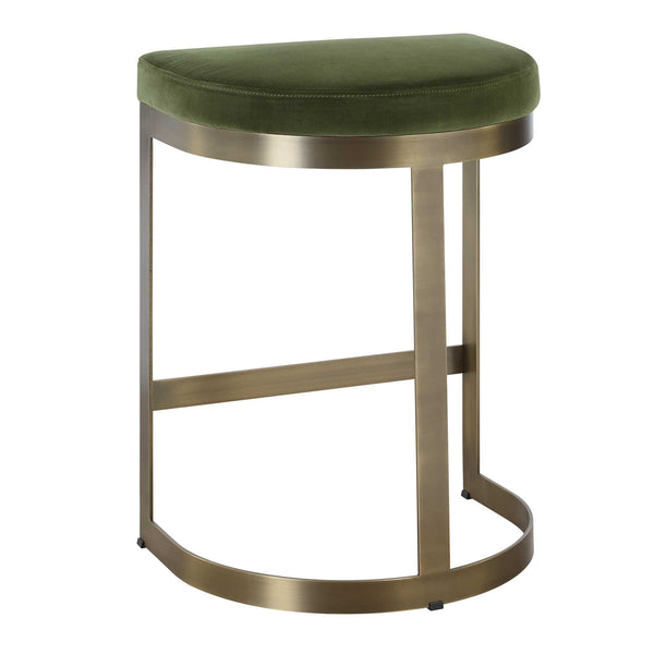Uttermost Ivanna Brass Moss Counter Stool