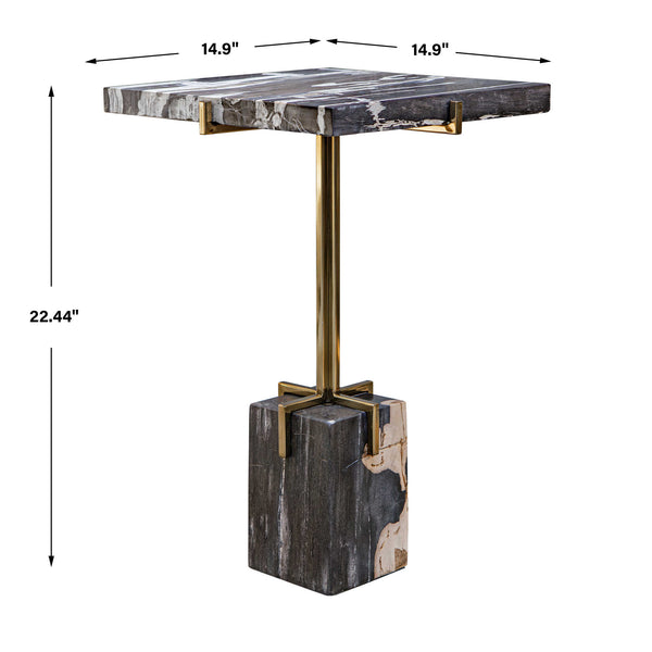 Uttermost Rowman Petrified Wood Accent Table