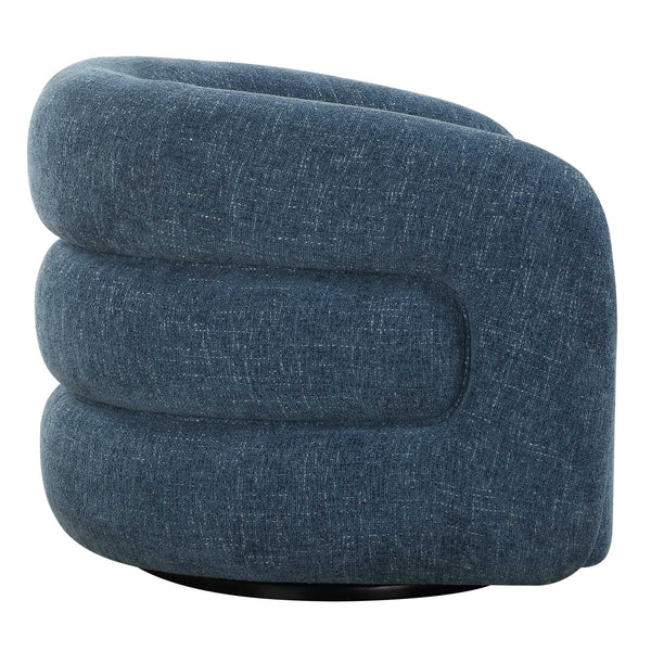 Uttermost Junie Blue Swivel Barrel Chair