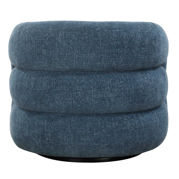 Uttermost Junie Blue Swivel Barrel Chair