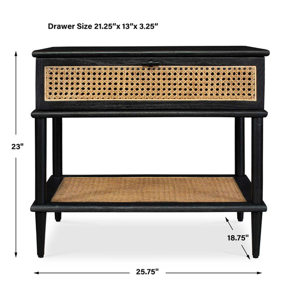 Uttermost Coast Black Rattan Side Table