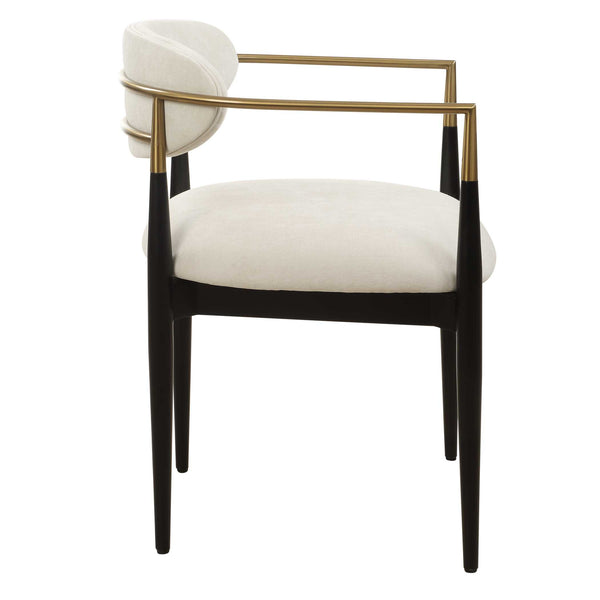Uttermost Moxie White Dining Arm Chair