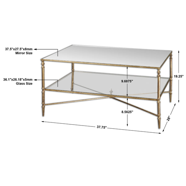 Uttermost Henzler Mirrored Glass Coffee Table