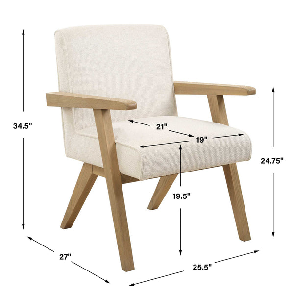 Uttermost Blakely White Dining Arm Chair
