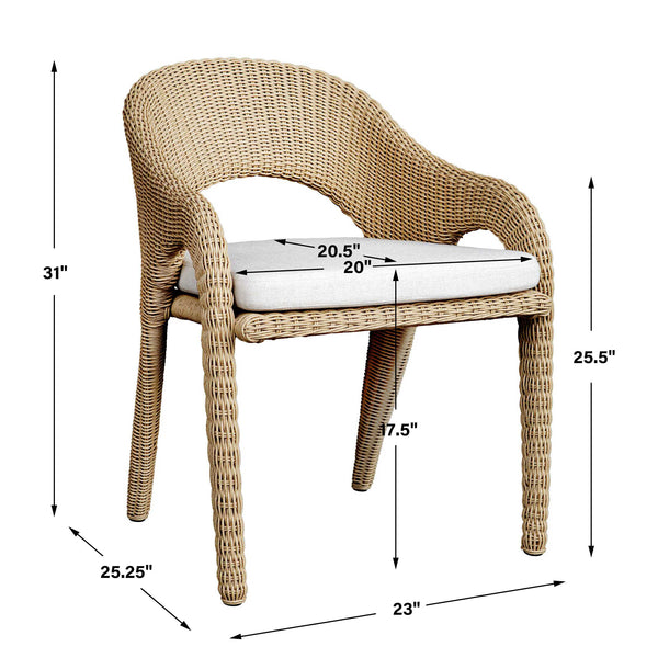 Uttermost Kavali Outdoor Wicker Dining Armchair