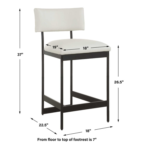 Uttermost Apsley Black Counter Stool