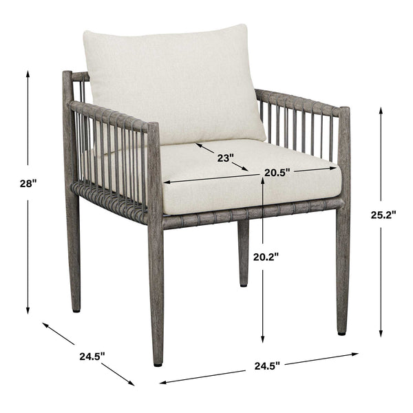 Uttermost Borneo White Outdoor Dining Chair