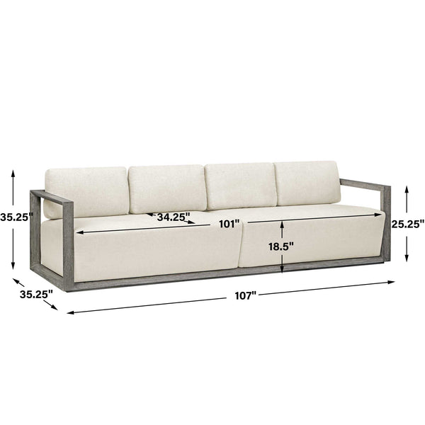 Uttermost Remsen Outdoor Gray Sofa
