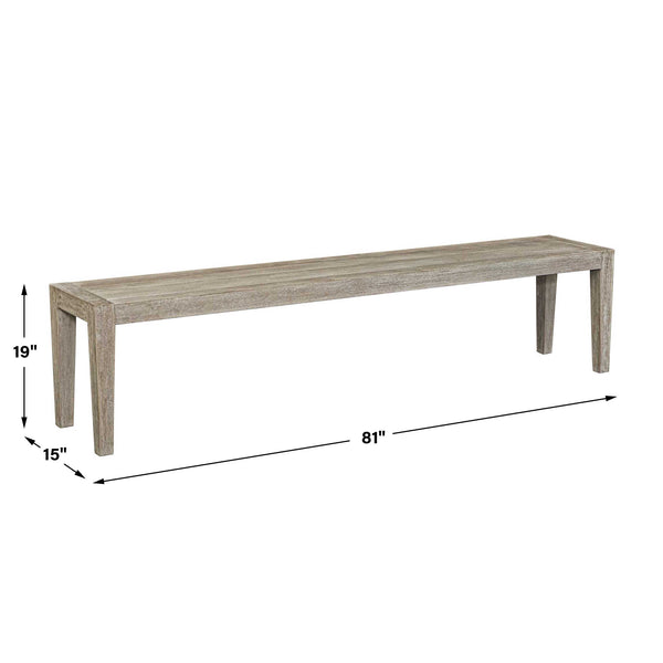 Uttermost Kirkham Wooden Outdoor Bench
