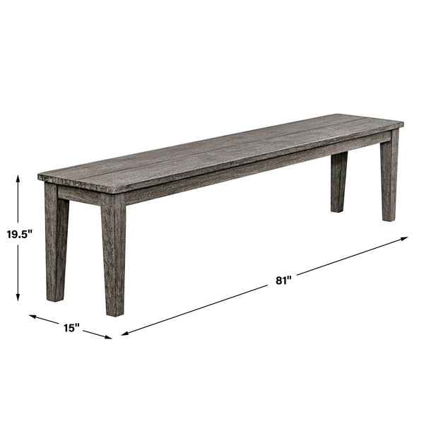 Uttermost Forsyth Dark Gray Outdoor Bench