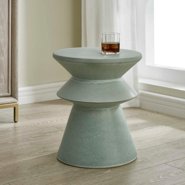 Uttermost Imogene Seafoam Glaze Garden Stool