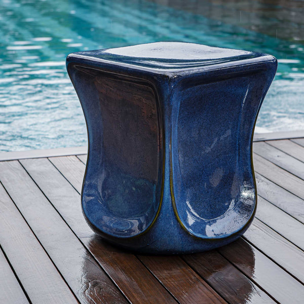 Uttermost Kaz Deep Blue Garden Stool