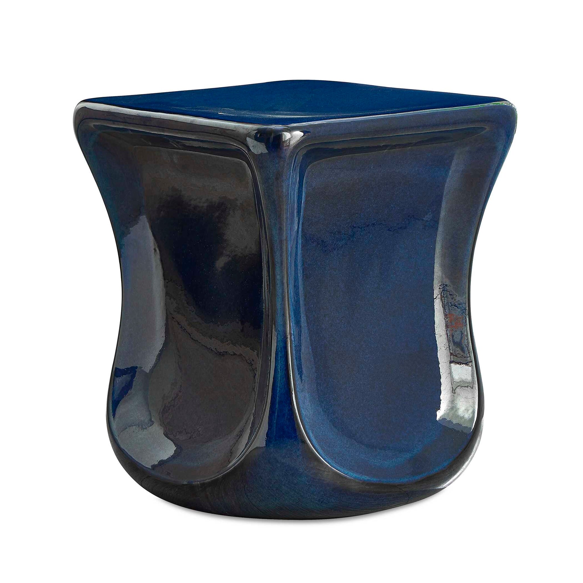 Uttermost Kaz Deep Blue Garden Stool