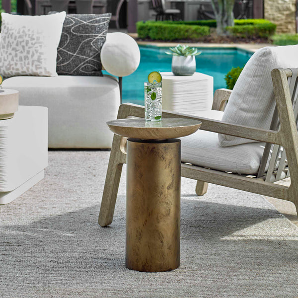 Uttermost Oslo Brass Outdoor Accent Table