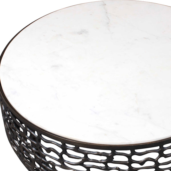 Uttermost Sabena White Marble Outdoor Coffee Table