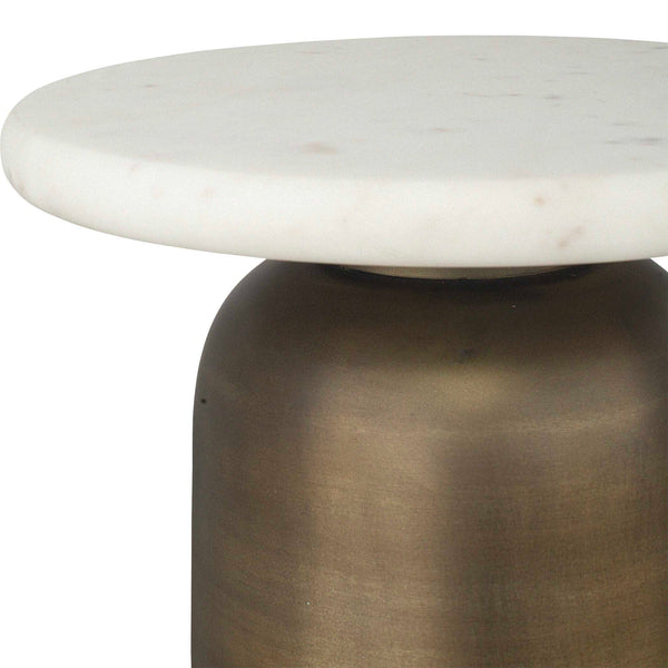 Uttermost Reiss Marble & Brass Drink Table