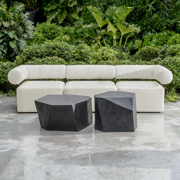 Uttermost Bolster Back White Armless Outdoor Sofa