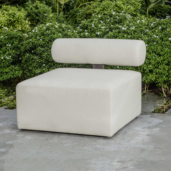 Uttermost Bolster Back White Armless Outdoor Sofa