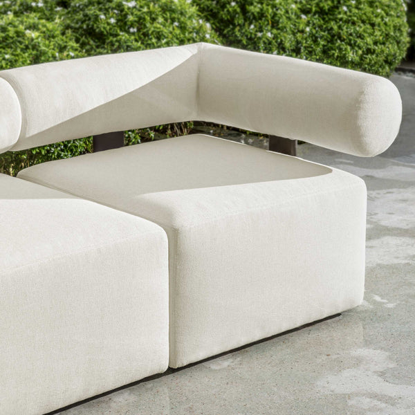 Uttermost Bolster Back White Outdoor Corner Sofa