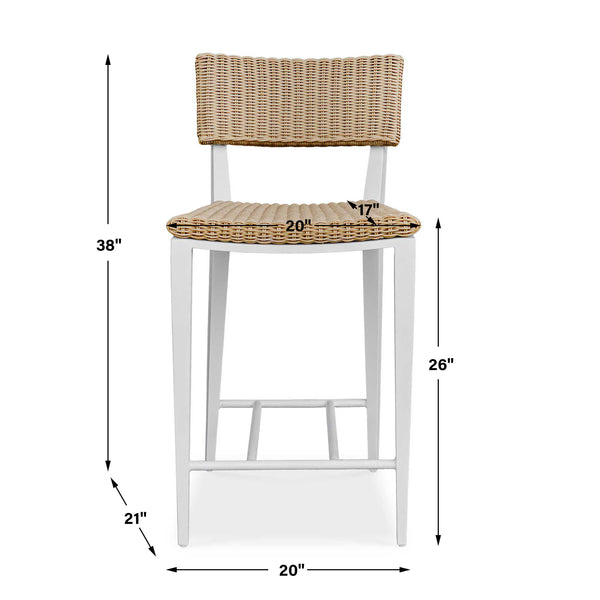 Uttermost Calbas White Outdoor Counter Stool