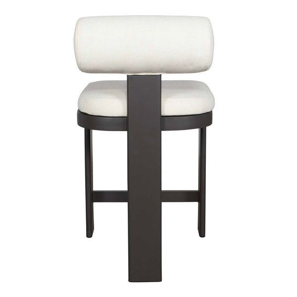 Uttermost Bolster Back White Outdoor Counter Stool