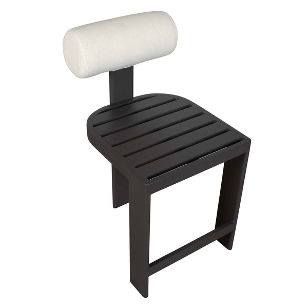 Uttermost Bolster Back White Outdoor Counter Stool