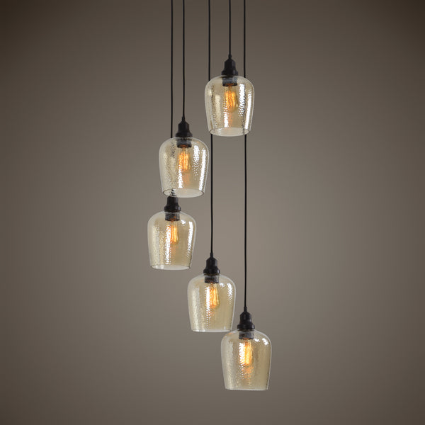 Uttermost Aarush 5 Light Glass Cluster Pendant