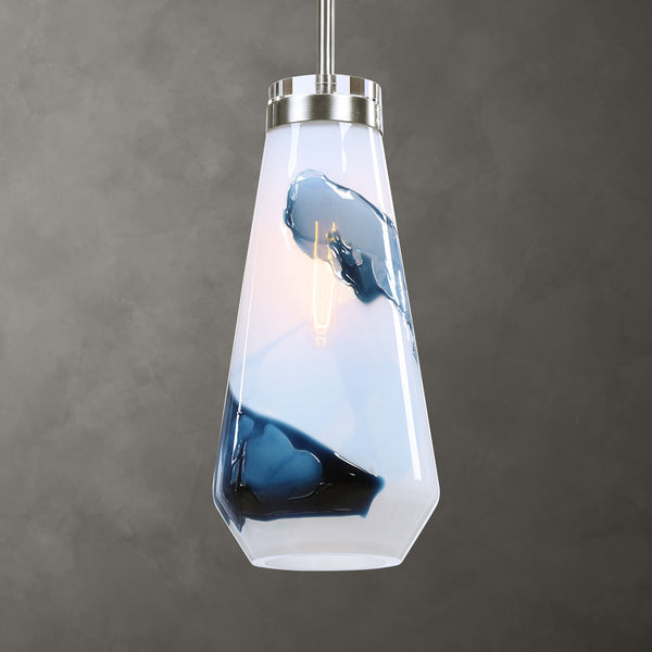 Uttermost Windswept Blue & White 1 Light Mini Pendant