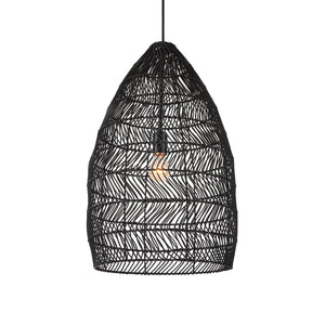 Uttermost Nandi 1 Light Woven Black Pendant