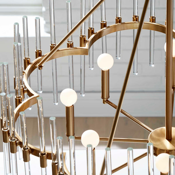 Uttermost Crystal Stick 8 Light Brass Chandelier