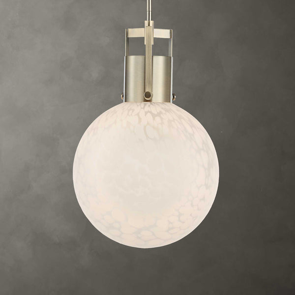 Uttermost Huch 1 Light White Glass Pendant