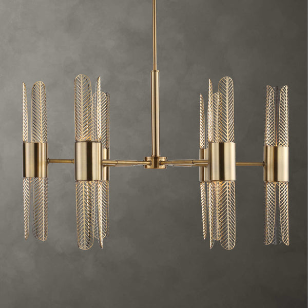 Uttermost Cret 12 Light Brass Chandelier