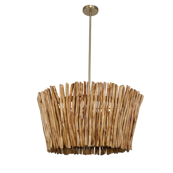 Uttermost Rhea 4 Light Wood Branch Chandelier