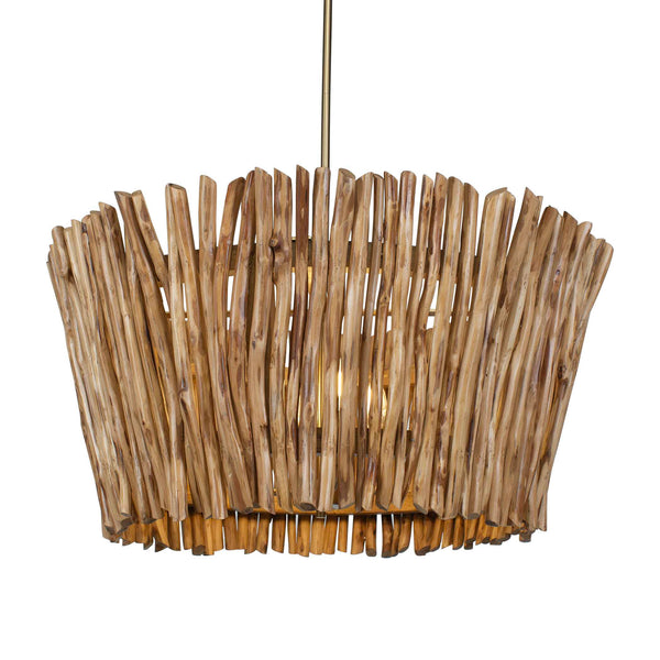 Uttermost Rhea 4 Light Wood Branch Chandelier