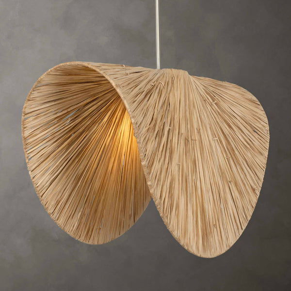 Uttermost Bend 1 Light Raffia Pendant