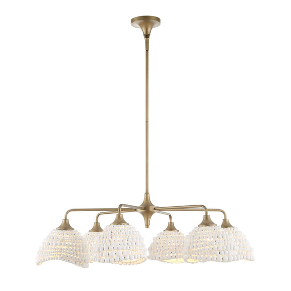 Uttermost Biddeford 6 Light White Beaded Pendant